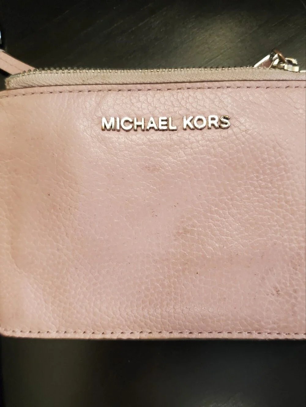 Michael Kors Jet Set Travel Sunset Rose Leather Coinpouch/ID/Keys/ Wristlet